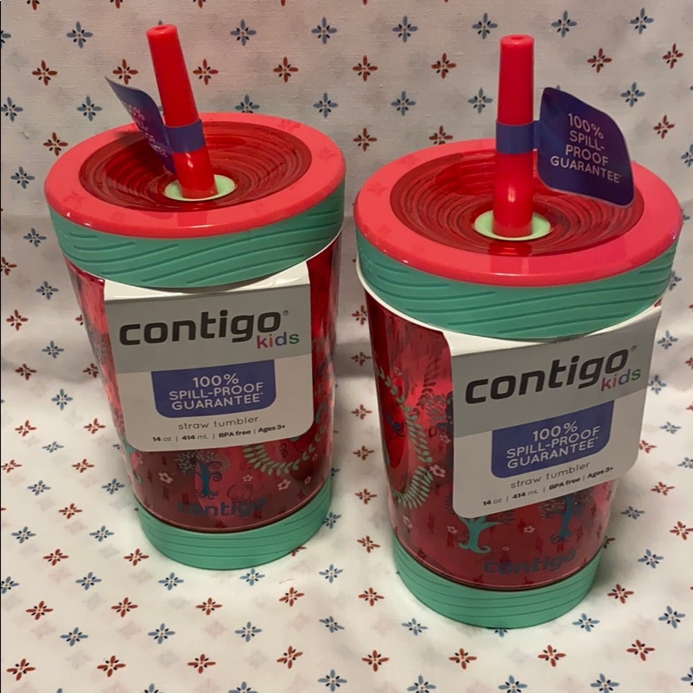 NWT 2 Contigo 14oz.kids straw tumbler spill-proof